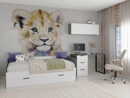 Шкаф 3-х дверный коллекции Брайт Графит от Династия Kids