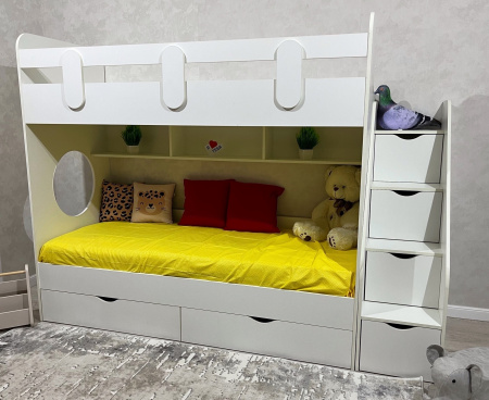 Кровать двухъярусная Фортуна 200х90 (цвет белый) от Династия Kids