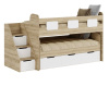 Кровать 2-х ярусная Городок 190х90 + 180х80  (дуб золотистый + белый) от Династия Kids