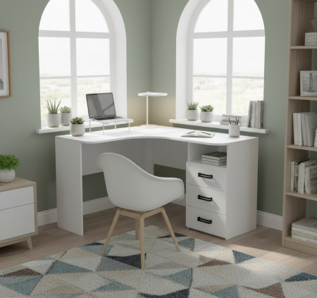 Стол угловой коллекции Престиж с 3 ящиками  от Династия Kids