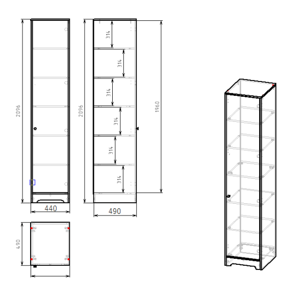 Пенал-1 с дверкой коллекции Норд от Династия Kids