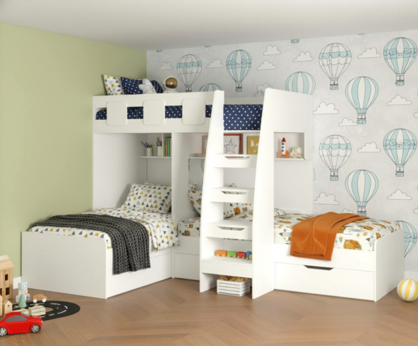 Трехъярусная кровать Династия (цвета разные) 190х90