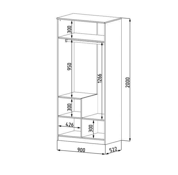 Шкаф гардеробный коллекции Мозаика-2 от Династия Kids