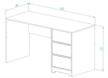 Стол 1400 мм коллекции Норд Каньон от Династия Kids