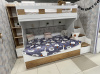 Кровать РУМ 120х200 (корпус дуб золотистый + фасады белые) от Династия Kids