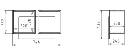 Полка настенная Квадрат-2 (дуб сонома+белый) 744 мм