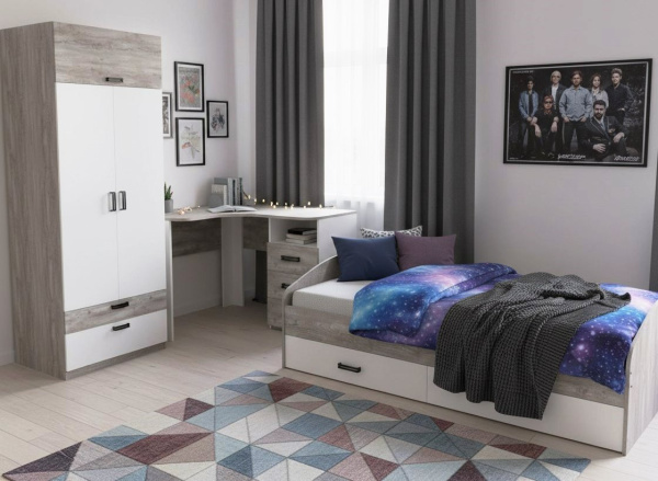 Комплект коллекции Гранд: стол угловой + шкаф + кровать