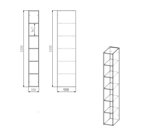 Стеллаж переходной коллекции Брайт Золотистый от Династия Kids