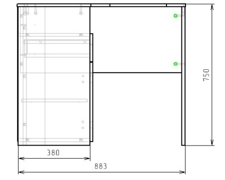 Стол угловой коллекции Юниор (дуб сонома+белый) правый/левый от Династия Kids