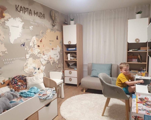 Стол письменный Юни ширина 1000 (дуб сонома+белый) от Династия Kids