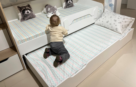 Кровать Квартет + кровать Дабл (велюр + белый) 190х90