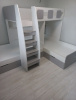 Кровать 3-х ярусная Династия (дуб золотистый+белый) 