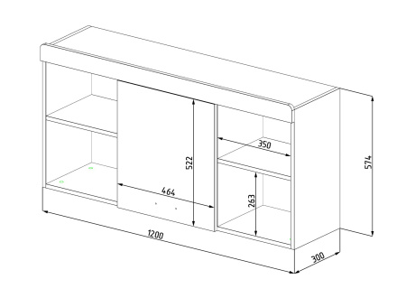 Полка-1 настенная коллекции Формат