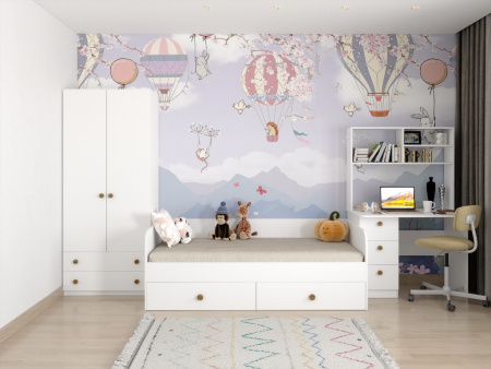 Кровать 160х80 Умка Мини NEW (ручки - дуб)  от Династия Kids