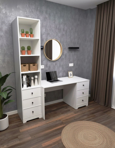 Комплект коллекции Норд: стол + стеллаж с ящиками