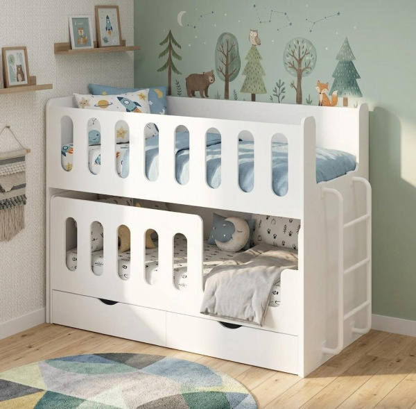 Двухъярусная выдвижная кровать Близняшки 160х80  от Династия Kids
