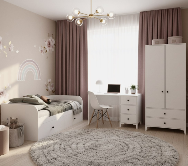 Комплект коллекции Вест: кровать 190х90 + стол + шкаф