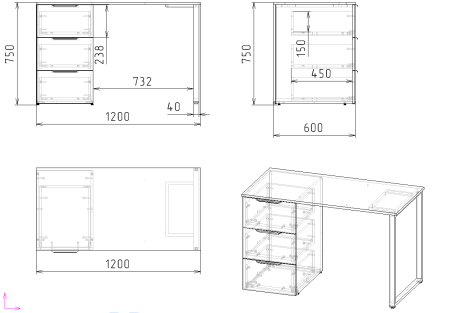 Стол 1200 мм коллекции Брайт Золотистый от Династия Kids