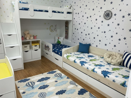 Кровать-чердак 180х80 Уют-2 (цвет белый) от Династия Kids