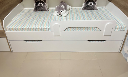 Кровать Квартет + кровать Дабл (велюр + белый) 190х90